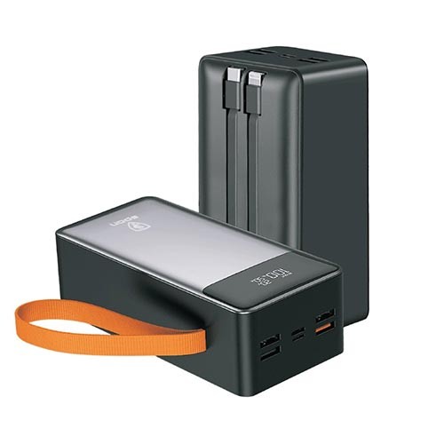 سبون شاحن متنقل - باور بانك 50000mAh مع سلك آيفون وتايب سي مدمج